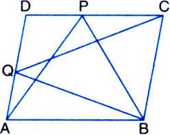 
Given: P and Q are any two points lying on the sides DC and AD respec