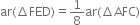 ar left parenthesis increment FED right parenthesis equals 1 over 8 ar left parenthesis increment AFC right parenthesis