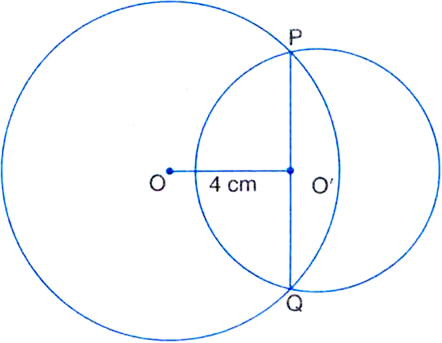 
We know that if two circles intersect each other at two points, then 