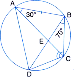 
∠CDB = ∠BAC| Angles in the same segment of a circle are equal= 30