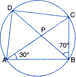 
Given: ABCD is a cyclic quadrilateral whose diagonals intersect at P.