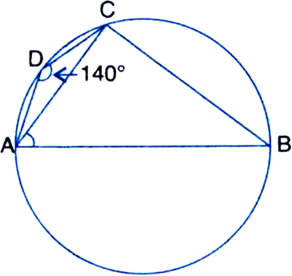 
Given: ABCD is a cyclic quadrilateral whose side AB is a diameter of 