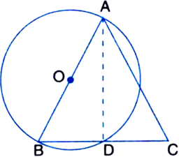 
Given: ABC is an isosceles triangles in which AB = AC. A circle has b