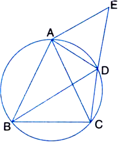 
Given: D is a point on the circumference of circumcircle of ∆ABC in