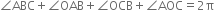 angle ABC plus angle OAB plus angle OCB plus angle AOC equals 2 straight pi