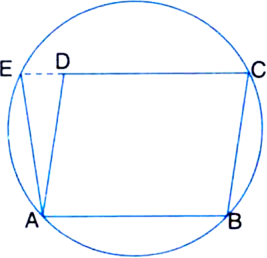 
Given: ABCD is a parallelogram. The circle through A, B and C interse