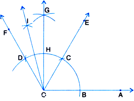 
105°Given: A ray OA.Required: To construct an angle of 105° at O.St