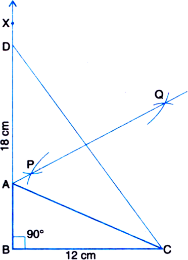 
Given: In right ∆ABC, base BC = 12 cm, ∠B = 90° and AB + AC = 18