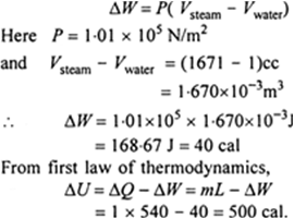 Et gram vand ved 100°C og 1Et gram vand ved 100°C og 1  