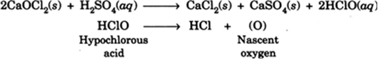 
(i) Bleaching powder is a yellowish powder with smell of chlorine.(ii