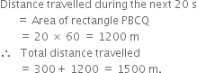 
AB represents the accelerated part of motion. BC represents the unifo