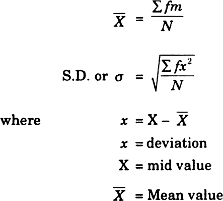 formula for standard deviation statbook