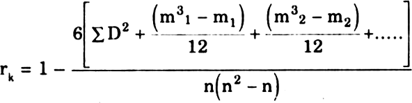 Image result for spearman rank correlation formula for repeated ranks