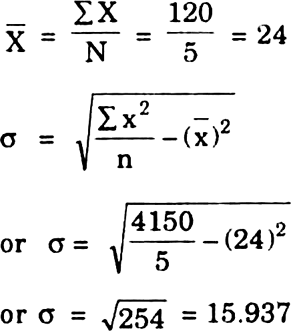 
(i) Calculation of Standard Deviation by Actual Mean Method :

X


d 